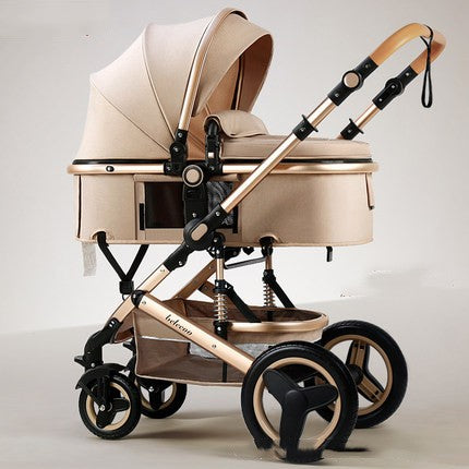 Carrito de bebé plegable bidireccional portátil, asiento y reclinable