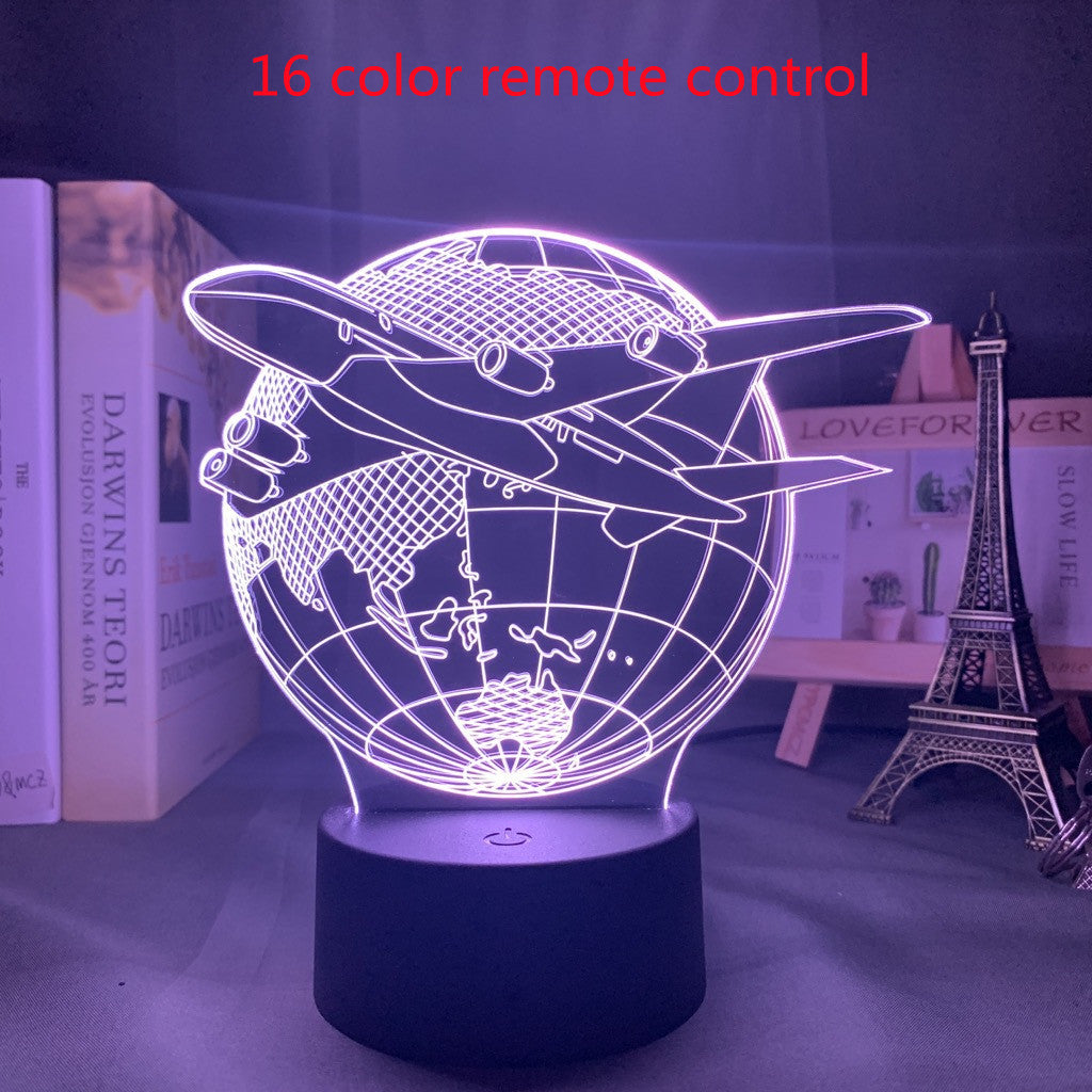 Lampe 3d personnalisée avion hologramme bébé veilleuse Cool nom personnalisation veilleuse pour enfant chambre décor 3d Led veilleuse