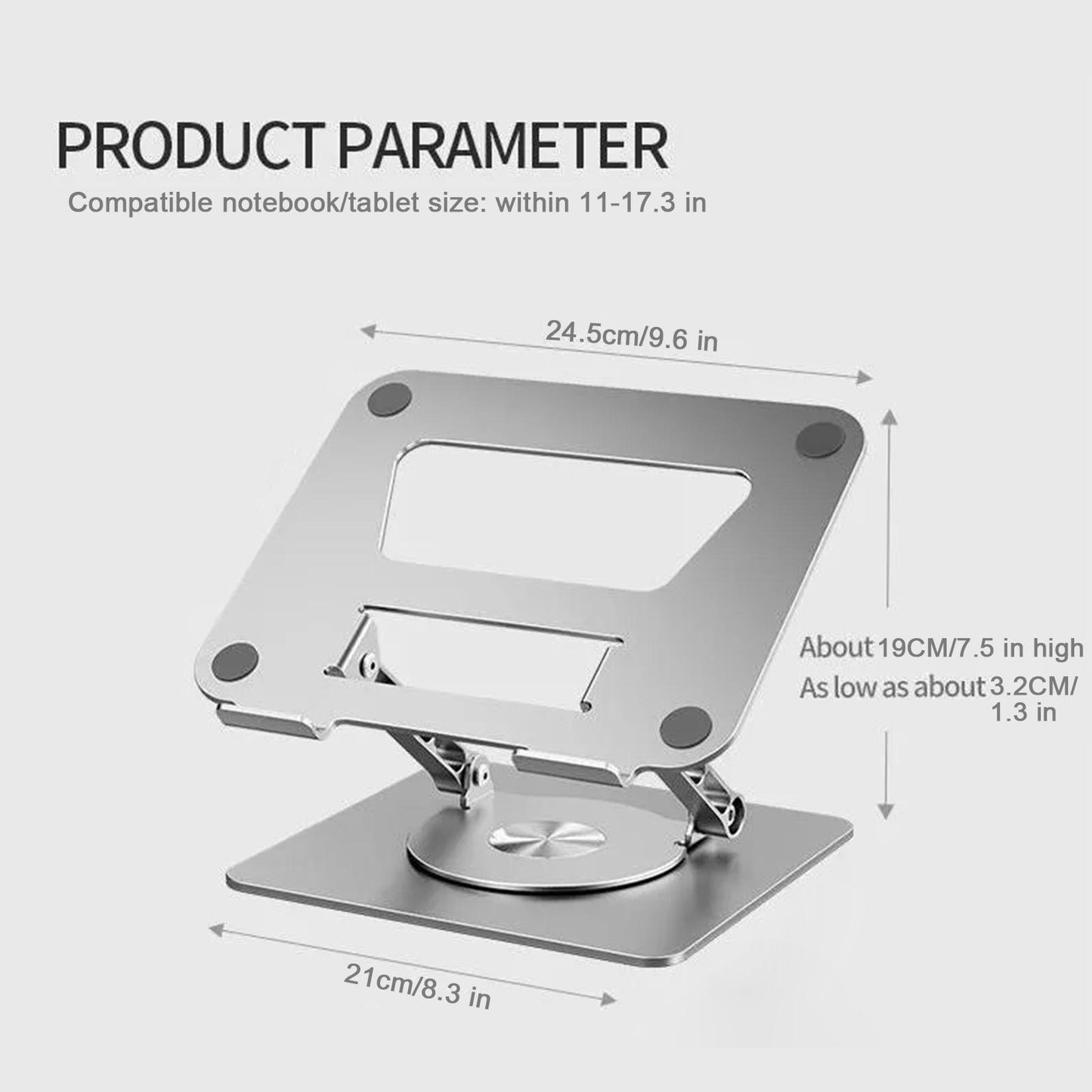 Support rotatif vertical pour support rayonnant pliable