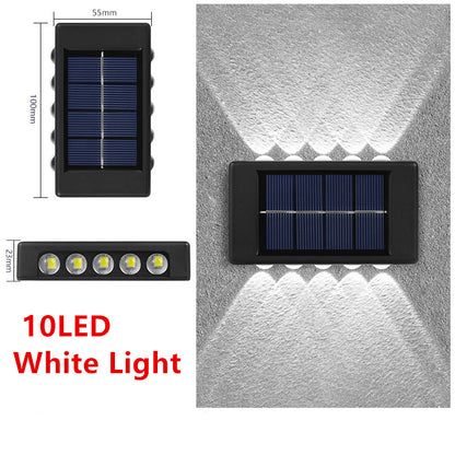 Luz Solar para jardín al aire libre, lámpara de pared de ambiente brillante hacia arriba y hacia abajo, luz decorativa para jardín, paisaje de la calle y patio