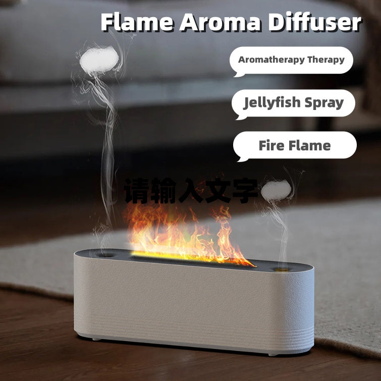 Flame Air Humidifier Ultrasonic 7 Colors Aroma Diffuser LED Cool Mist Maker Fogger Essential Oil Room Fragrance Office Home Decor