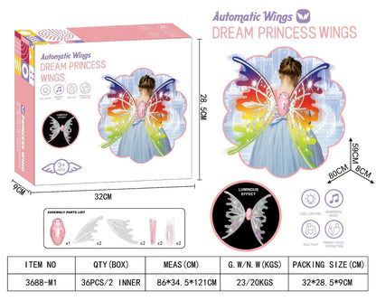 Ailes de papillon électriques pour filles avec lumières brillantes et brillantes, ailes de fée mobiles pour anniversaire, mariage, Noël, Halloween