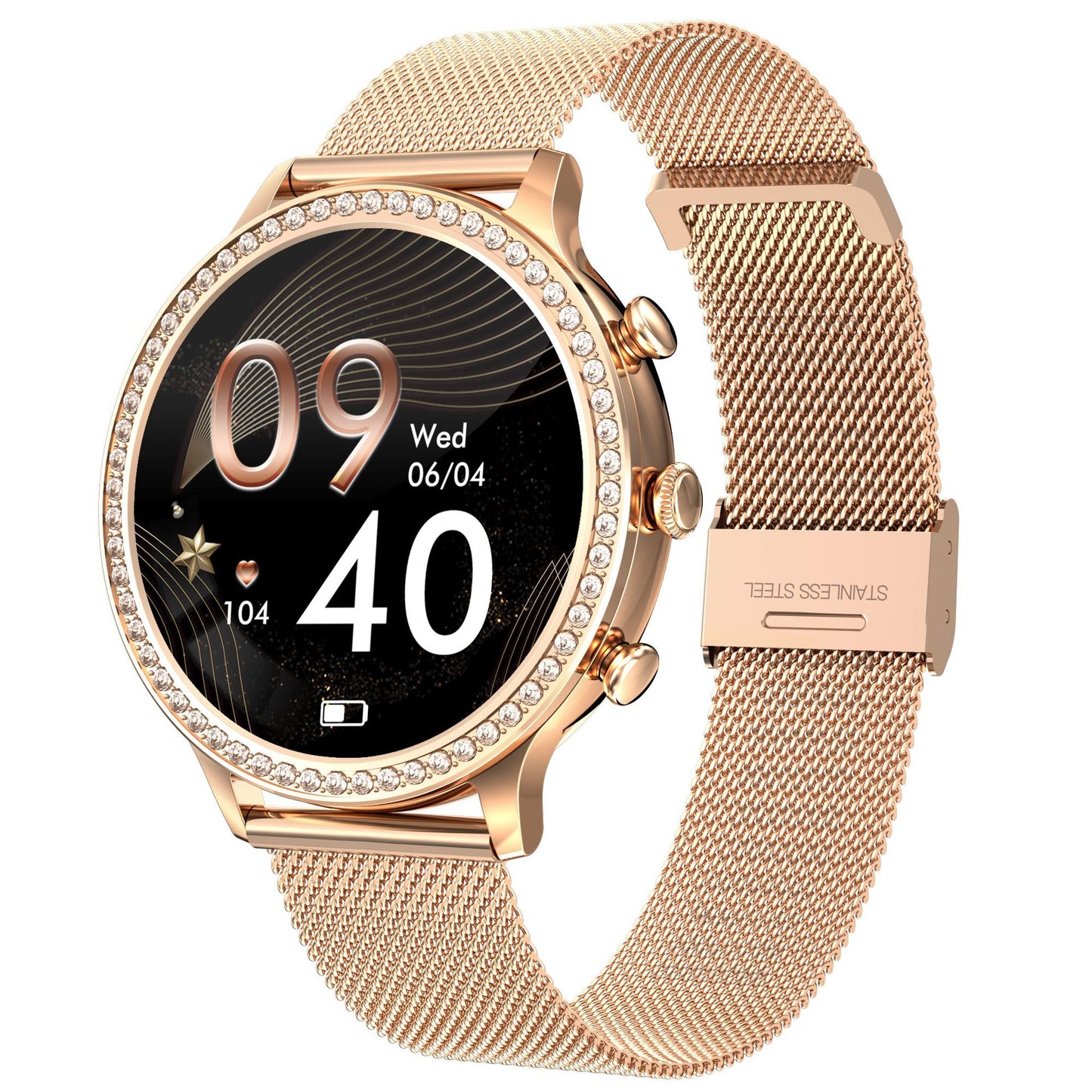 Appel Bluetooth de la montre intelligente en silicone pour femmes