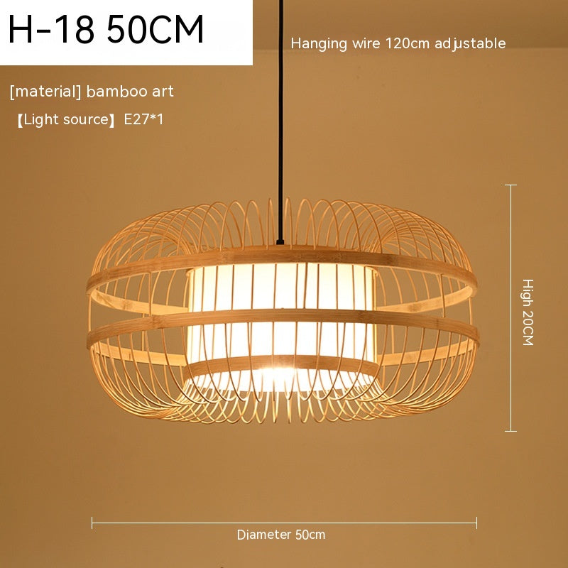 New Chinese Style Bamboo Weaving Handicraft Pendant Lamp