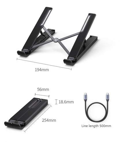 Support de support pour ordinateur portable, support de refroidissement de bureau