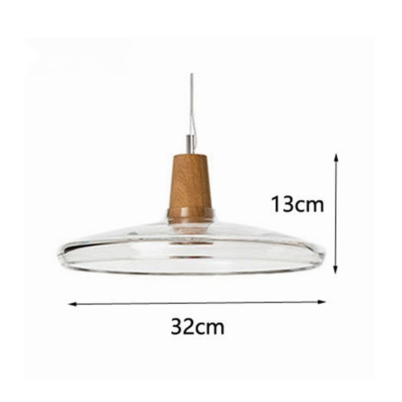 Lámpara colgante de cristal Led moderna, lámpara colgante rústica Vintage de madera para cafetería, Bar, restaurante, decoración del hogar, iluminación para Loft