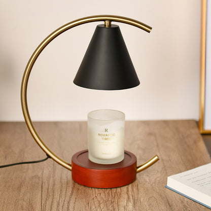 Wooden Base Fused Candle Lamp Bedroom