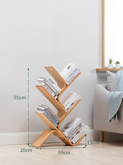 Bamboo Court Floor To Floor Bookshelf For Simple Storage And Multiple Layers