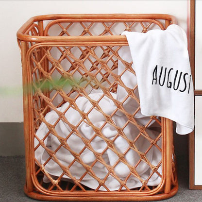 Handmade Rattan Laundry Basket Square Hotel