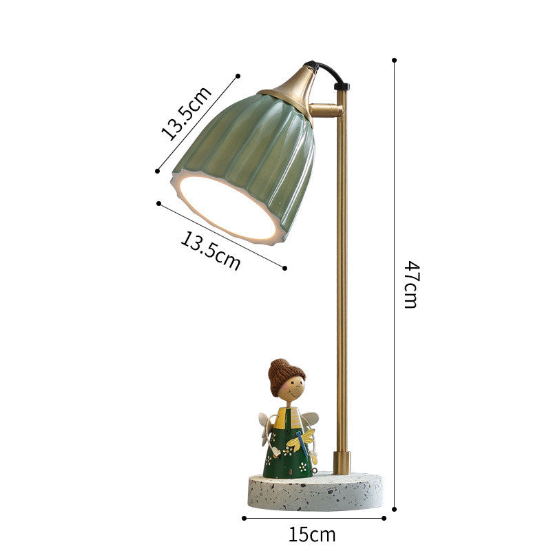 Lámpara de mesa Ins de cerámica con transmisión de luz de estilo nórdico