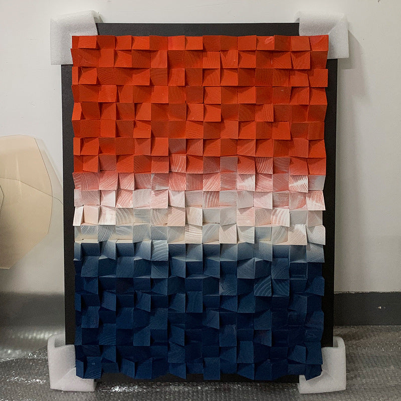 Pintura decorativa de la lona del bloque de madera del mosaico tridimensional