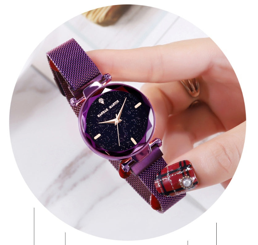 Montre magnétique pour femme étoilée