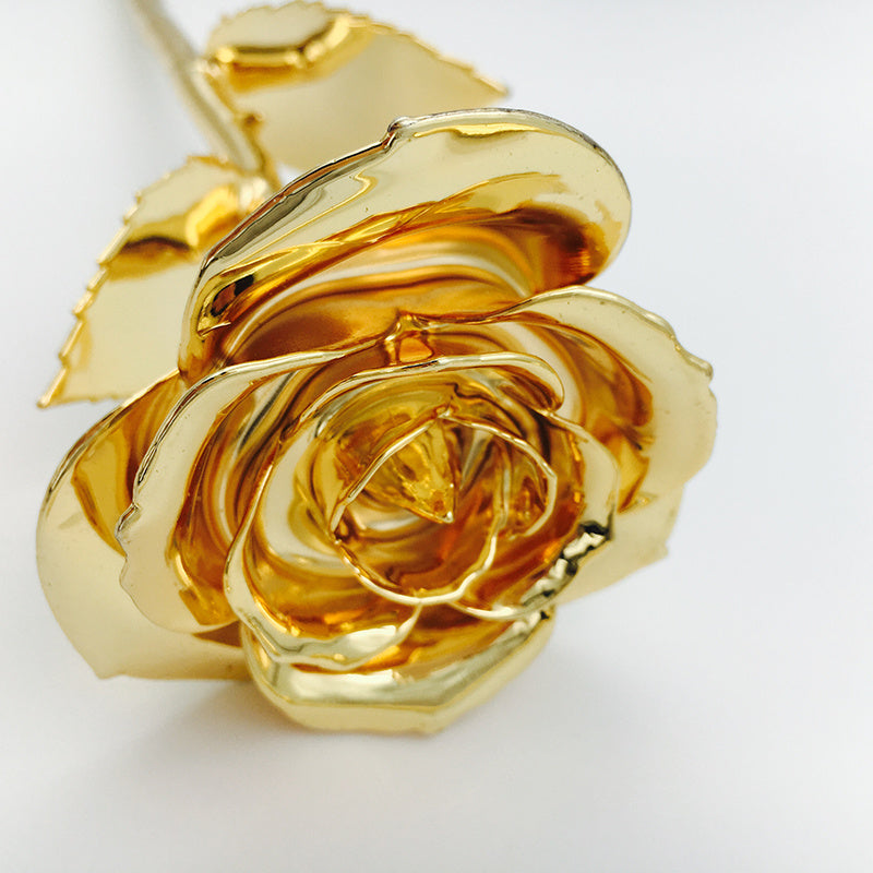 Cadeau de Noël Saint Valentin Anniversaire Rose Plaquée Or 24K