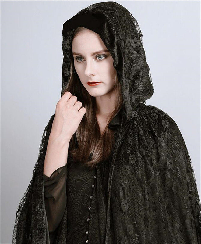 Halloween lace net Cape