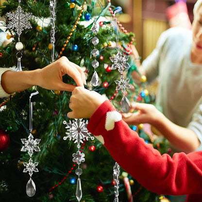 10 piezas de colgantes para árbol de Navidad, acrílico, tira de hielo, nieve, adornos navideños para el techo, decoración de Año Nuevo, decoración del hogar