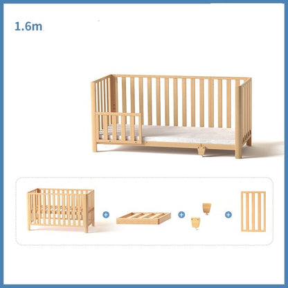 Lit de bébé en pin, épissage en bois massif, Mobile non peint, multifonctionnel, allongé, réglable, lit pour enfants