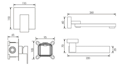 Built-in Box Into The Wall Type Basin Hot And Cold Water Faucet Rotation