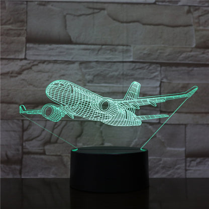 Lámpara 3d personalizada, holograma de avión, luz nocturna para bebé, luz nocturna personalizada con nombre, decoración para dormitorio infantil, luz de noche Led 3d