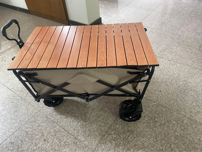 Wooden Grain Trolley Folding Table