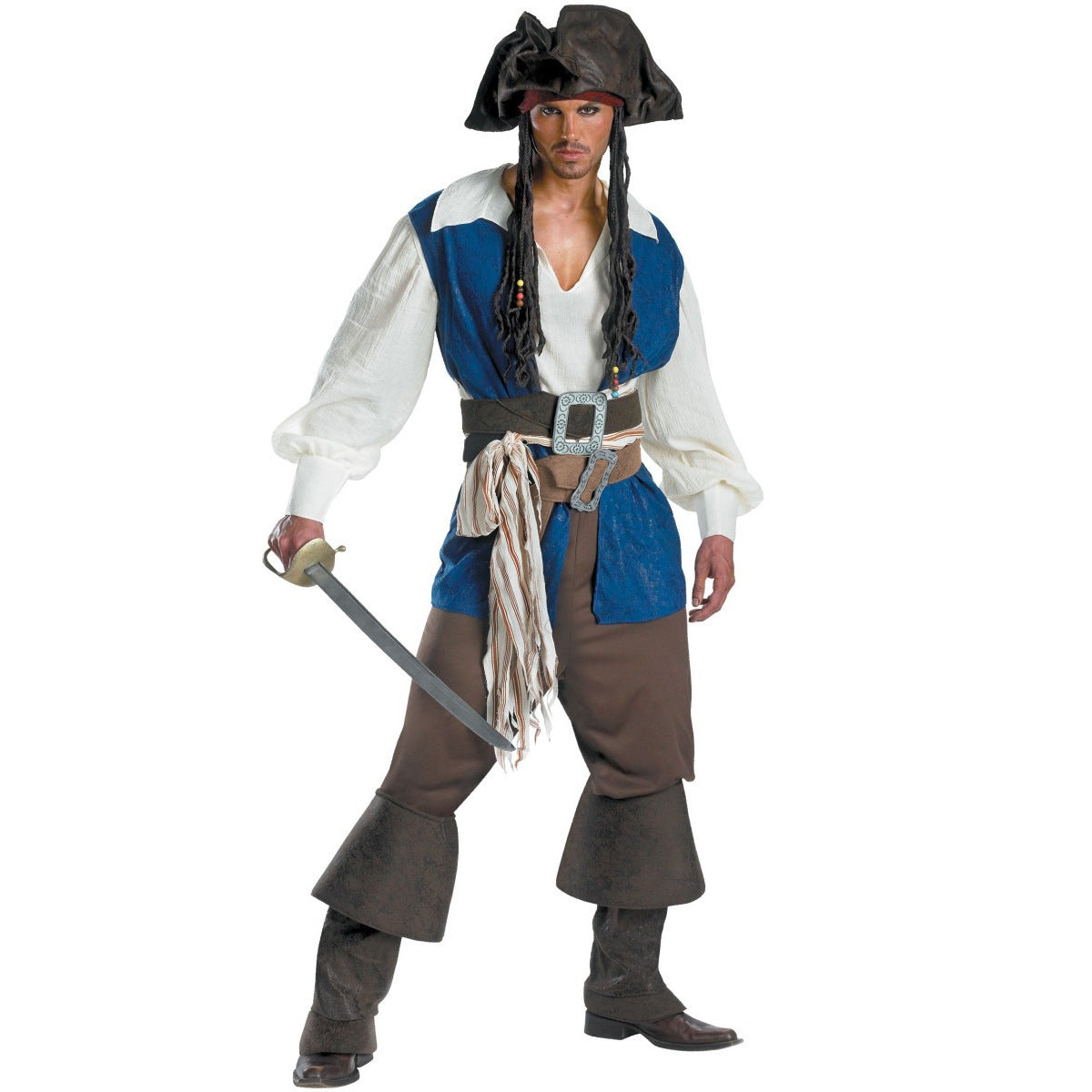 Uniforme de pirate d'Halloween de mascarade M-XL