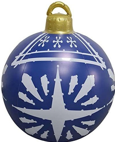 Boule de décoration de Noël en PVC pour l'extérieur 60 cm, boule gonflable décorée en PVC, grosses boules géantes pour décorations d'arbre de Noël, boule de jouet