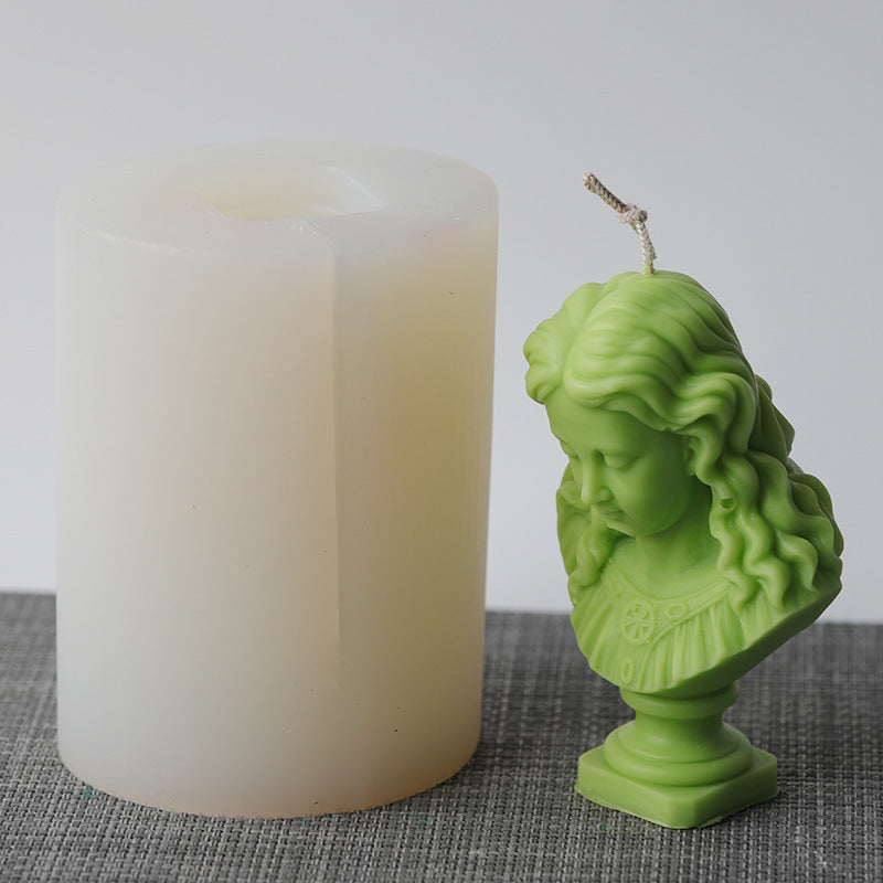 Girl Bust Candle Mold INS Style Home Decoration