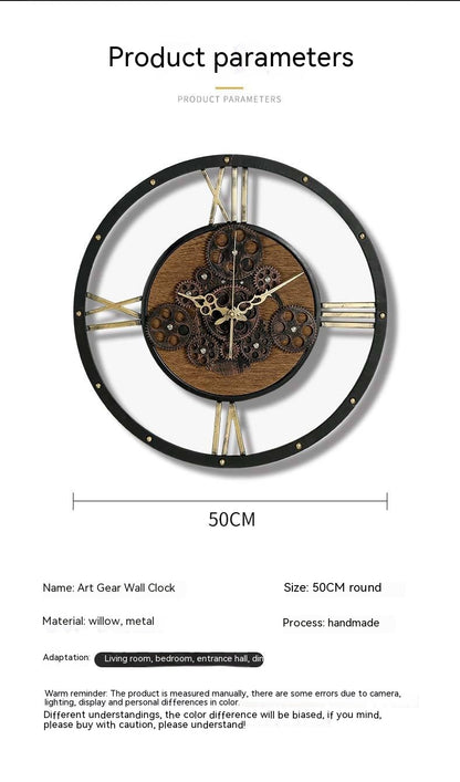 American Retro Decoration Creative Mechanical Style Decorative Clocks