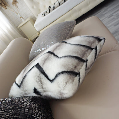 Coussin de canapé en peluche courte, motif zèbre et tigre, fausse fourrure, oreiller