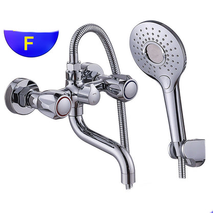 Robinet mitigeur de douche Triple dissimulé, salle de bains, robinet de baignoire à Double commande en cuivre