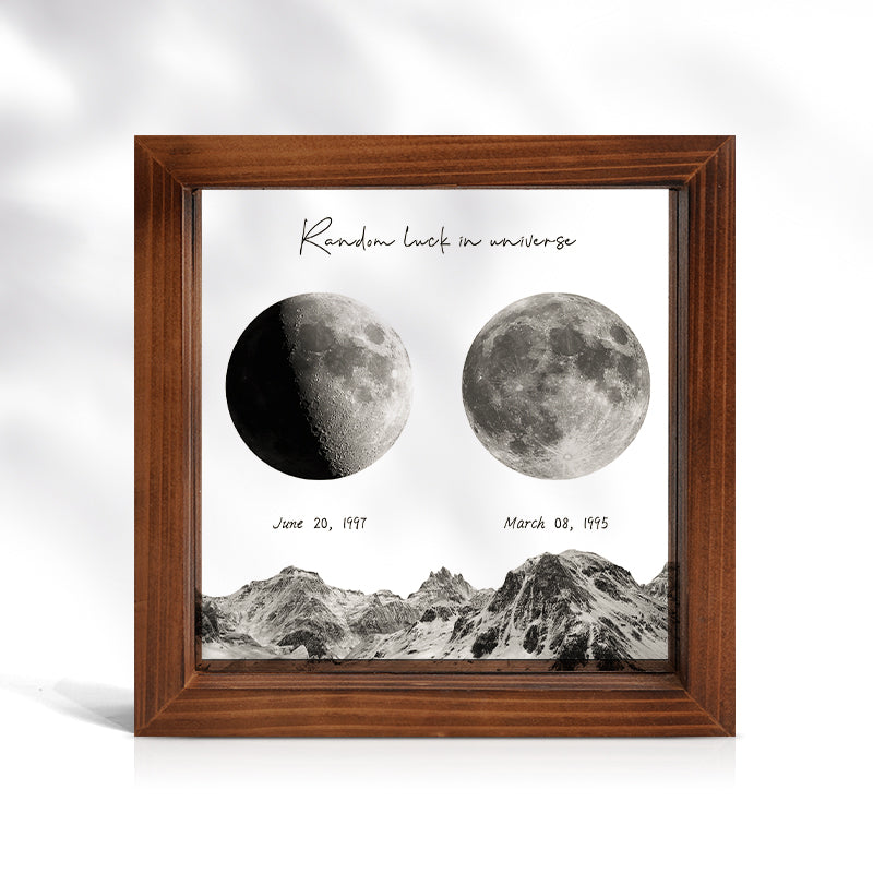 Cadre de lune transparent personnalisé pour les couples le jour de la naissance