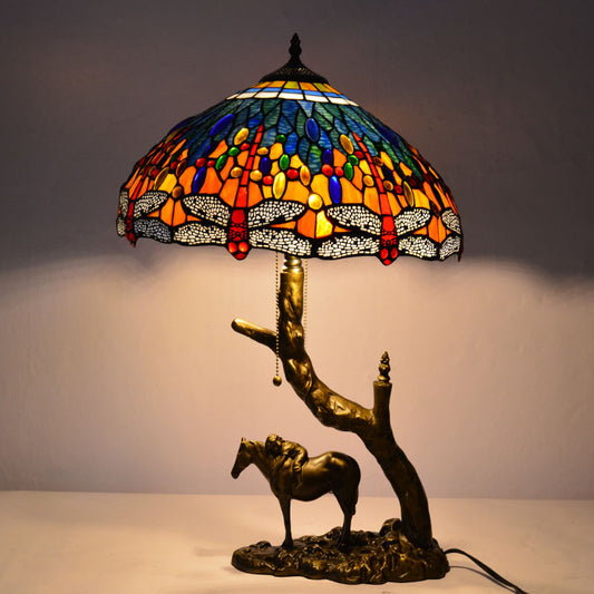 Lampe de bureau en verre rétro européenne