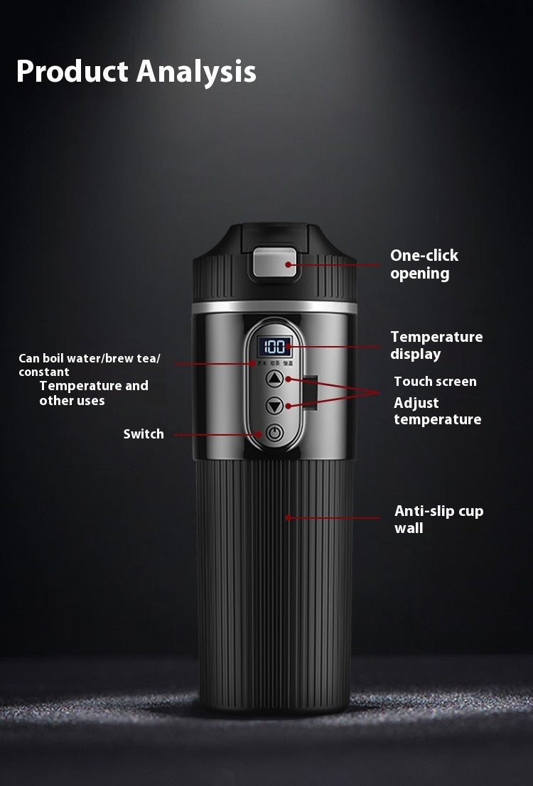 Tasse à vide pour eau bouillante de voiture intelligente