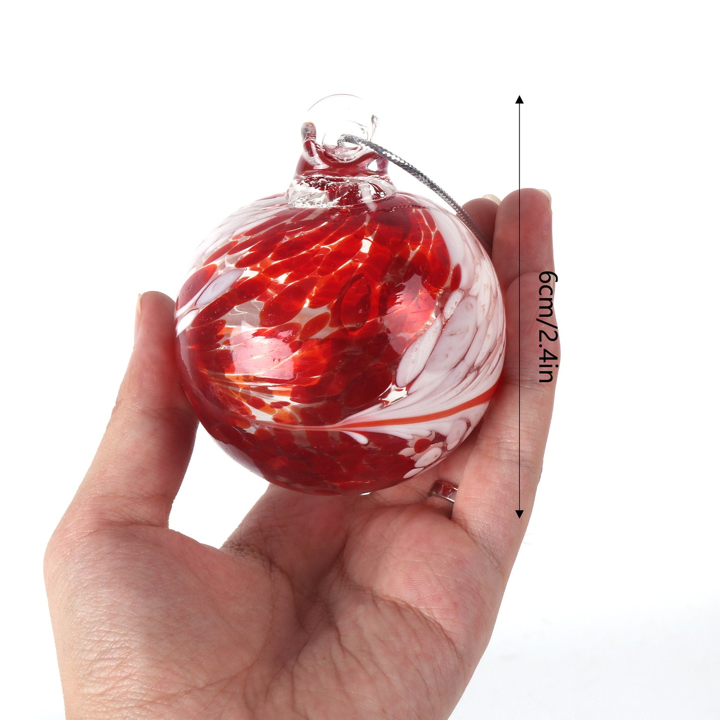 Adornos navideños con bolas de cristal transparente soplado a mano