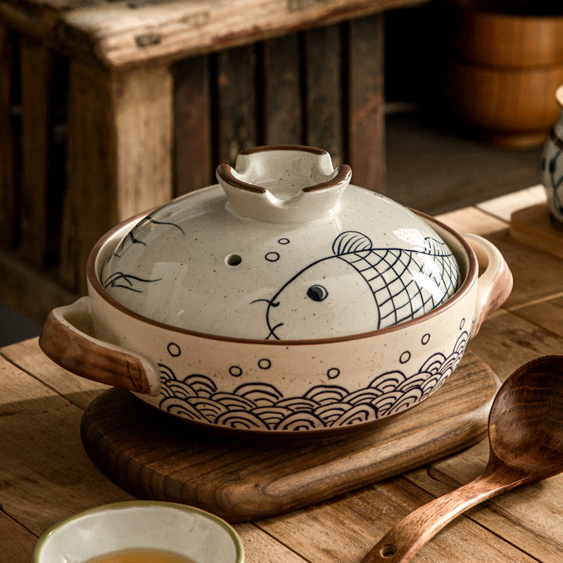 Cazuela japonesa para el hogar Claypot arroz olla de cerámica dedicada