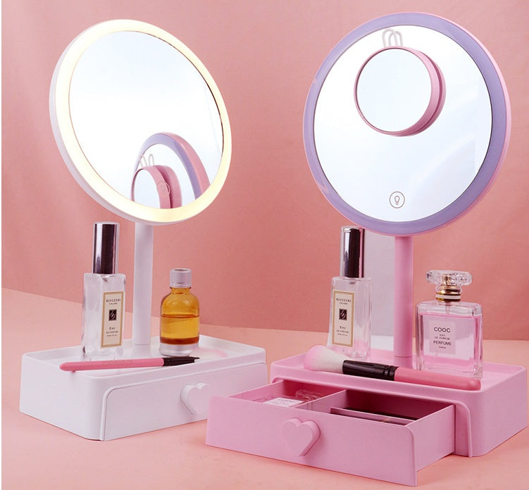 Miroir de maquillage de coiffeuse LED