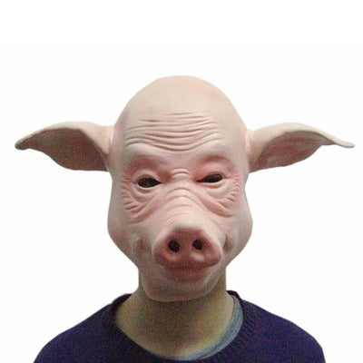 Halloween Dress Up Party Party Annual Meeting Venice COS Show Animal Headgear Bald Pig Mask