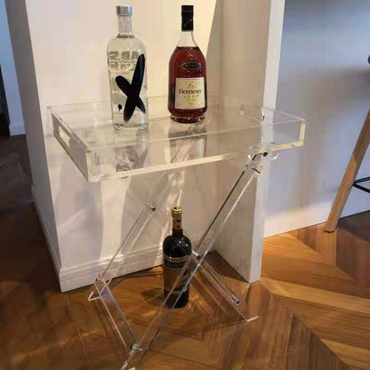 Petite table pliante en acrylique transparent