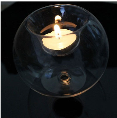 Europe style round hollow glass candle