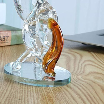 Decoración de mesa de animales con estatua de caballo de cristal