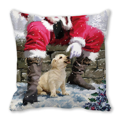 Merry Christmas Christmas Encryption Peach Skin Fabric Home Decoration Sofa Cushion Pillow ZT428