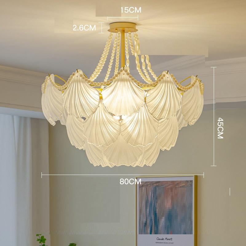 Luxury Pearl Shell Glass Living Room Pendant Lamp