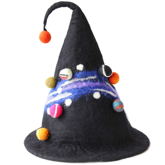 Sombrero negro con estrellas y diseño divertido de estilo Harajuku para Halloween