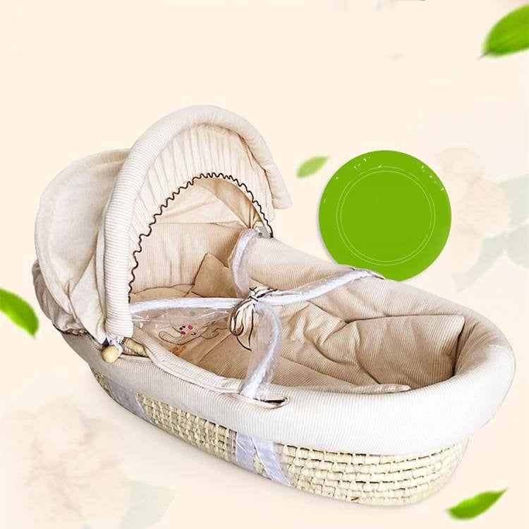 Portable Baby Basket Woven Crib