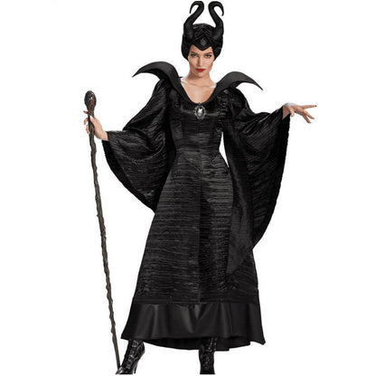 Ensemble de vêtements d'horreur pour déguisement de Maléfique pour Halloween