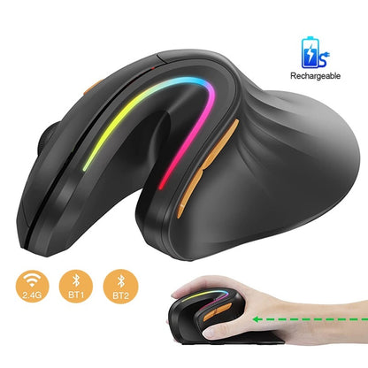 Souris verticale Bluetooth 2.4G, Rechargeable, Arc original, double mode