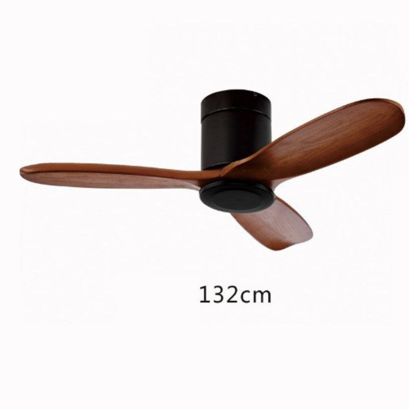 Black Industrial Lightless Living Room, Dining Room, Minimalist Retro Wood Remote Control Electric Fan Light