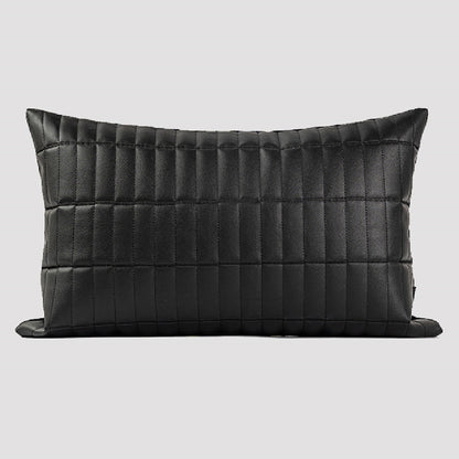 Almohada de cintura de cuero negro minimalista moderna