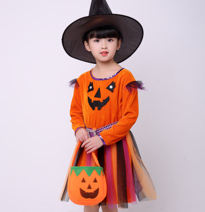 Costume d'Halloween pour enfants, costume de citrouille pour filles