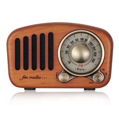 Mini altavoz inalámbrico retro de madera