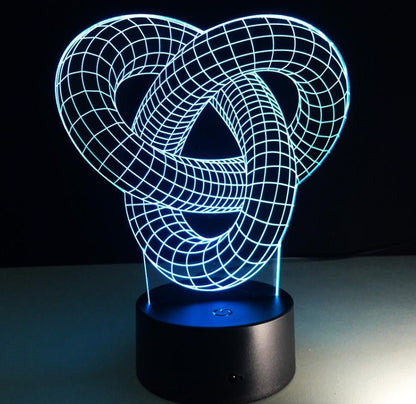 Knot 2 - Hologramme de lampe LED à illusion d'optique 3D